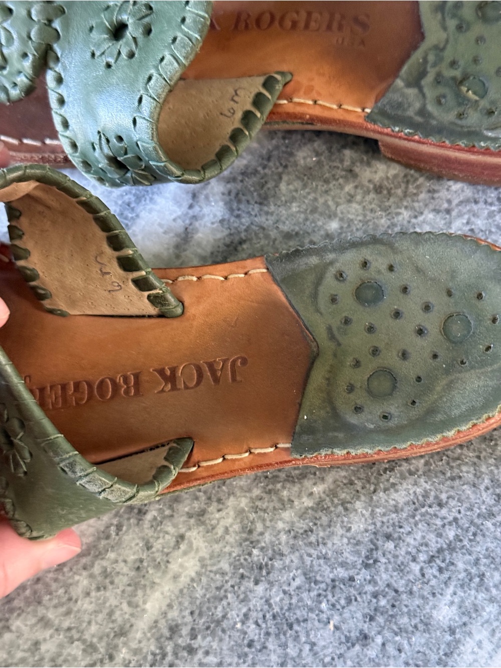 Jack Rogers - Original Jacks Sandal - Green - Size 6 View 2